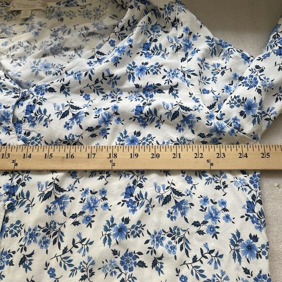 Suzanne Betro Weekend Shirt Women 3X White Blue Floral Boho Button Up Whimsey - Picture 6 of 9